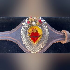Leather Ex Voto Sacred Heart Cuff!